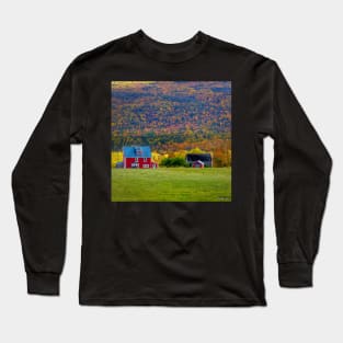 Farm House and Barn in Autumn Colors Long Sleeve T-Shirt